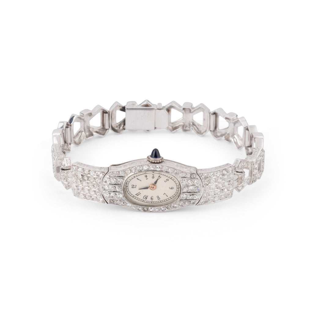 Montre platine et diamants Art Déco