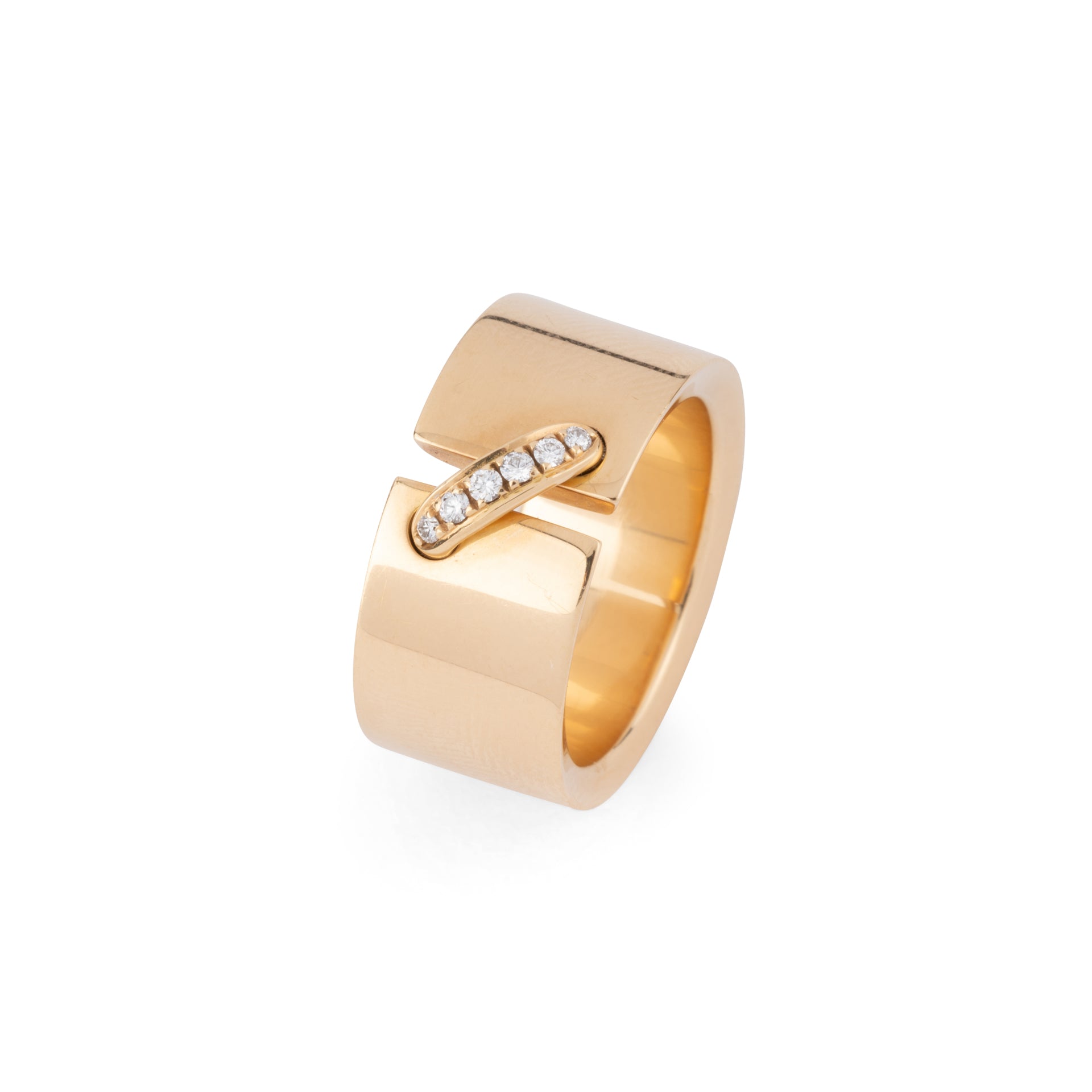 Bague Chaumet or jaune et diamant modèle lien
