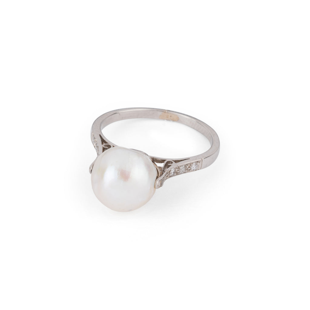 Bague Perle Akoya et platine