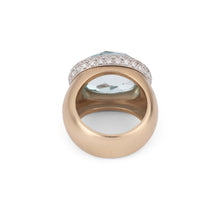 Charger l&#39;image dans la galerie, Bague or rose sablé signée de la maison italienne Pomellato ornée d&#39;une aigue marine
