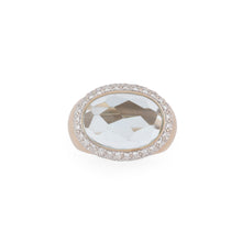 Charger l&#39;image dans la galerie, Bague or rose sablé signée de la maison italienne Pomellato ornée d&#39;une aigue marine
