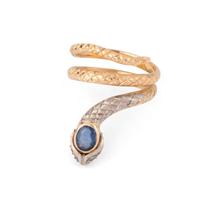 Bague serpent bi-colore en saphir