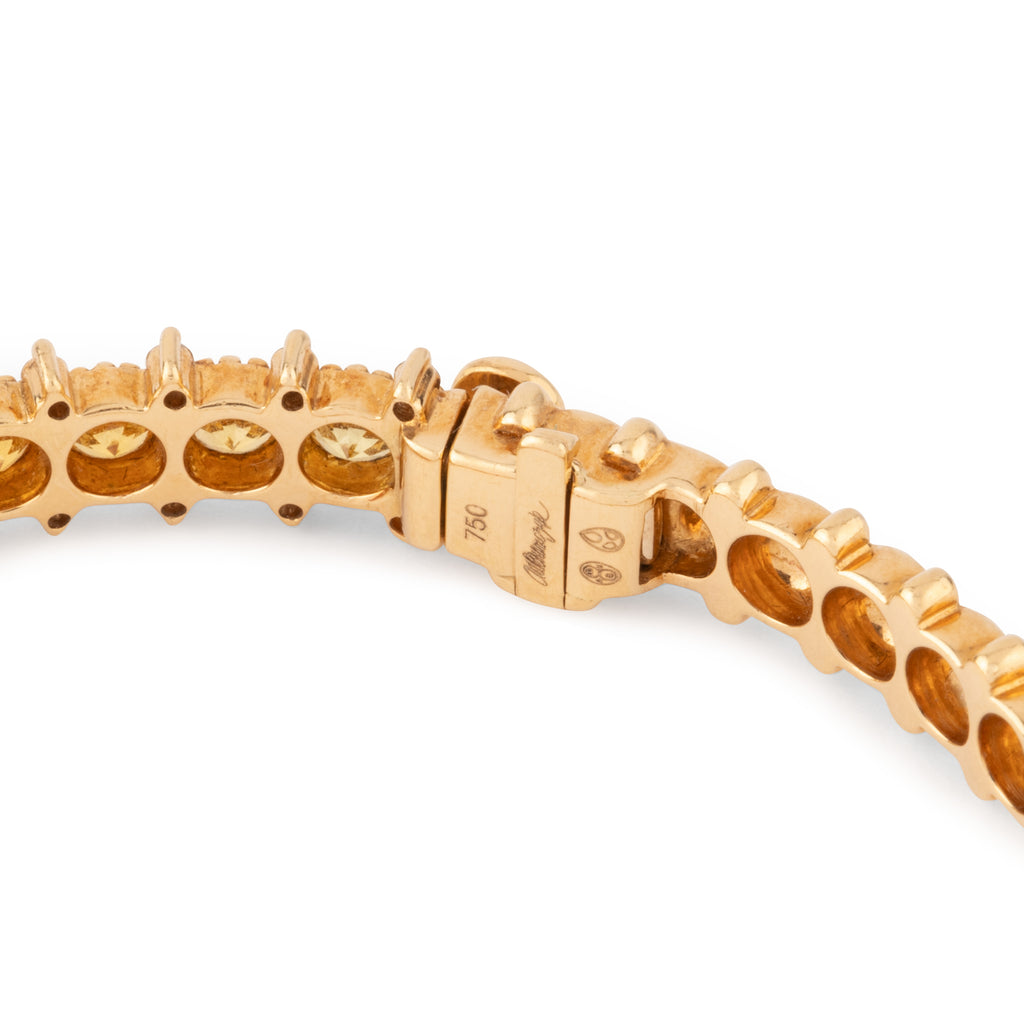 Bracelet or Rose  sertis de saphirs multicolores