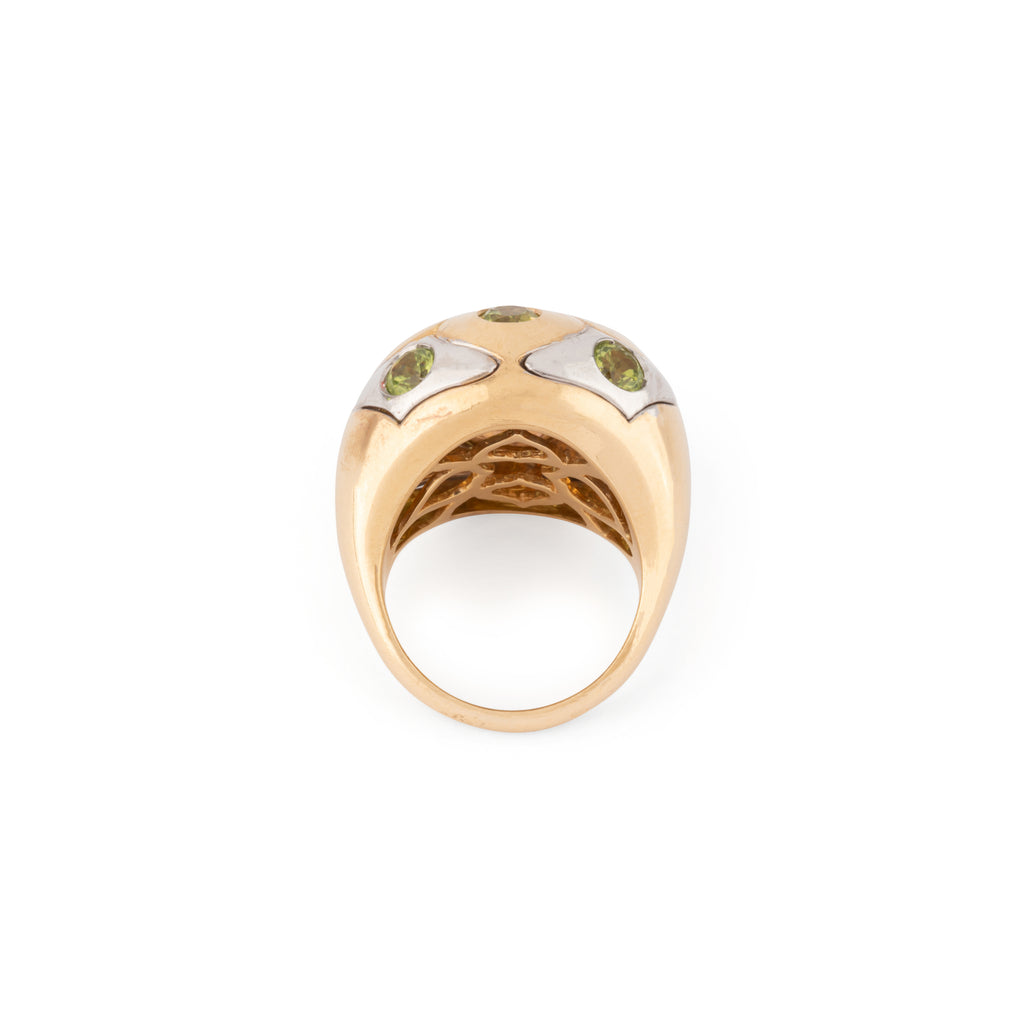 Bague boule de la maison Bvlgari en péridot  en or bi-colore