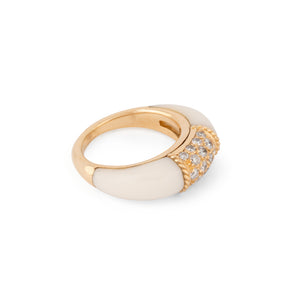 Bague Van Cleef & Arpels Philippine en or jaune et Ivoire