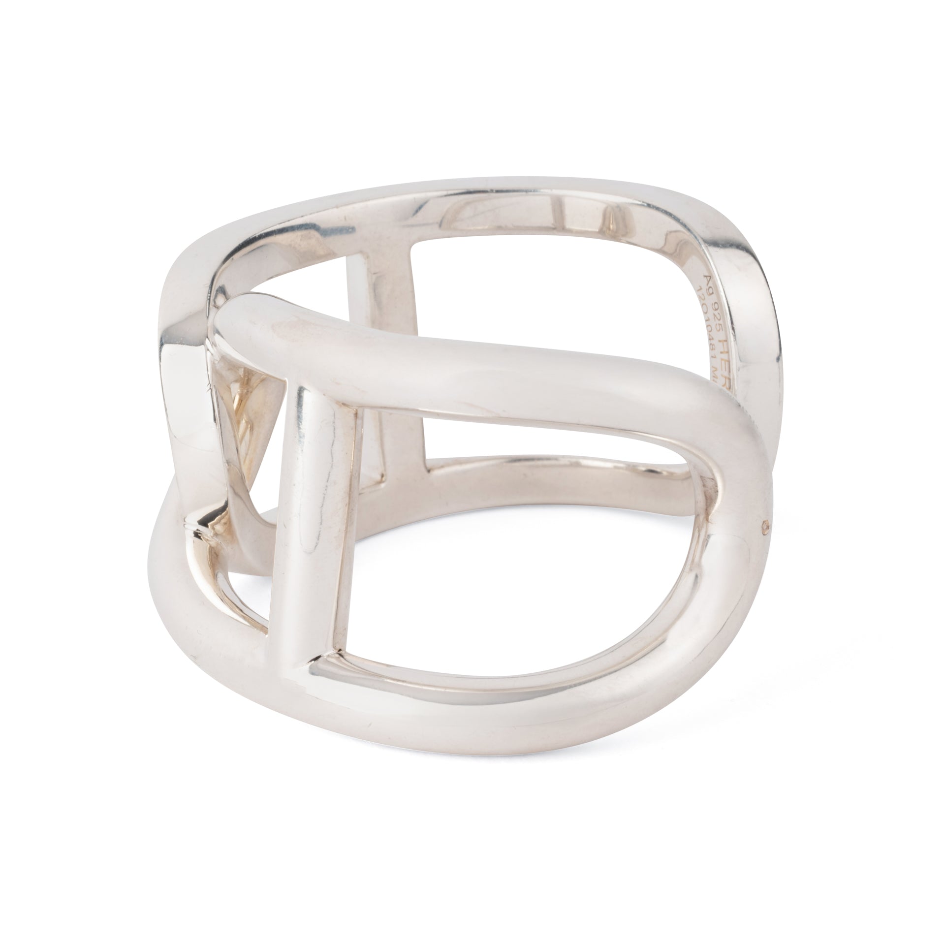 Bracelet jonc  en argent de la maison Hermès
