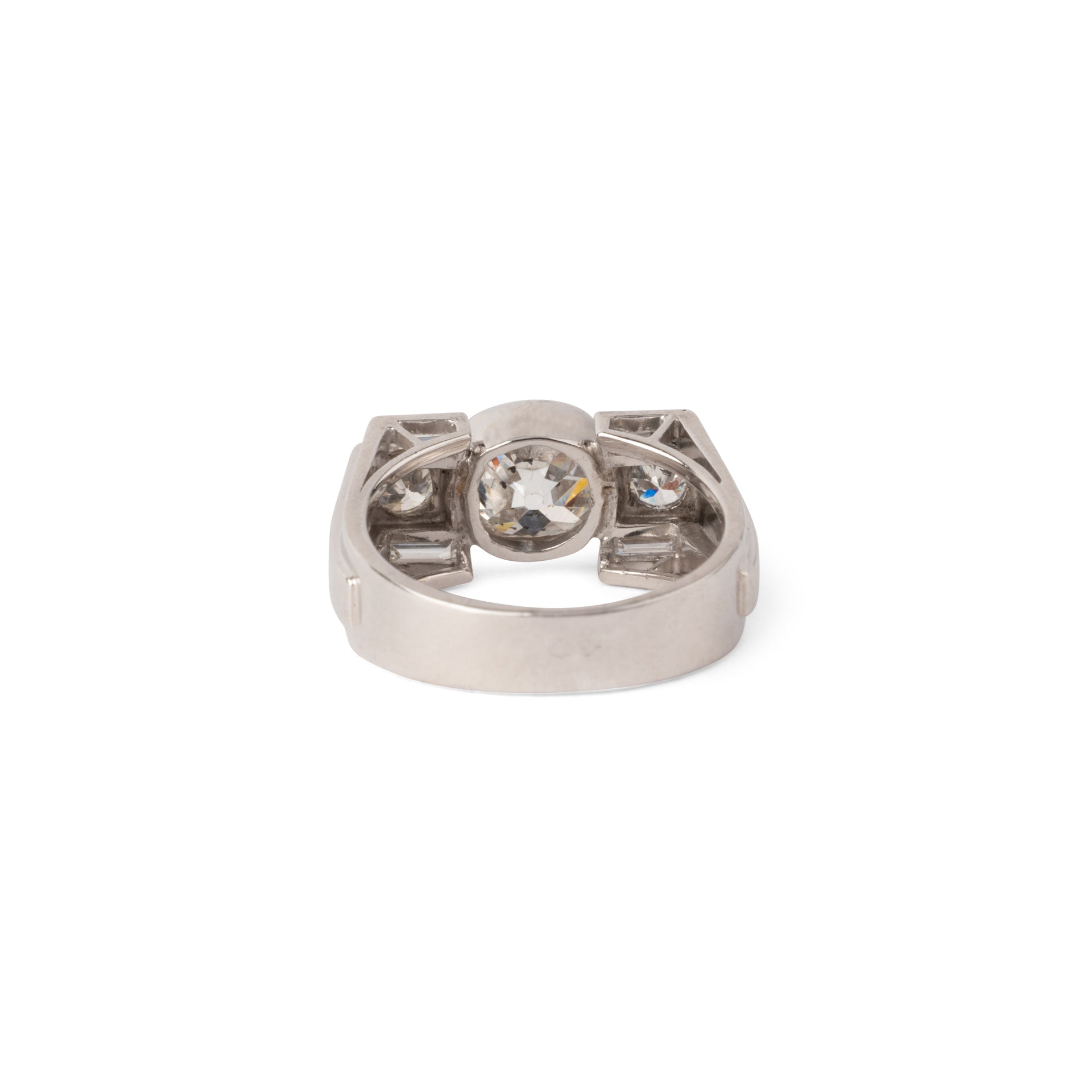 Bague platine Art déco et diamant