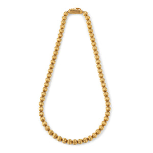 Collier en boules d'or jaunes ciselées de la maison Lalaounis