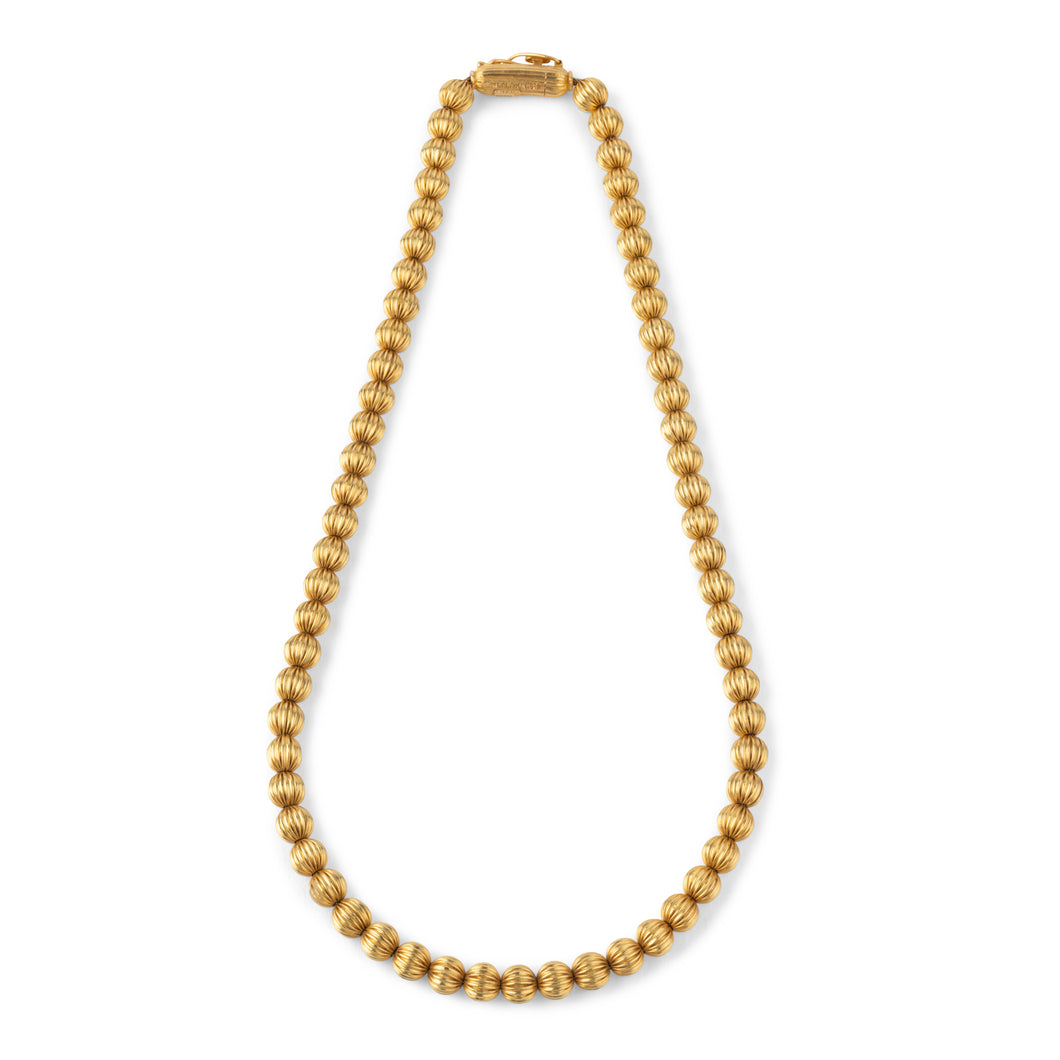 Collier en boules d'or jaunes ciselées de la maison Lalaounis