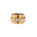 Bague Tank en or jaune et diamants