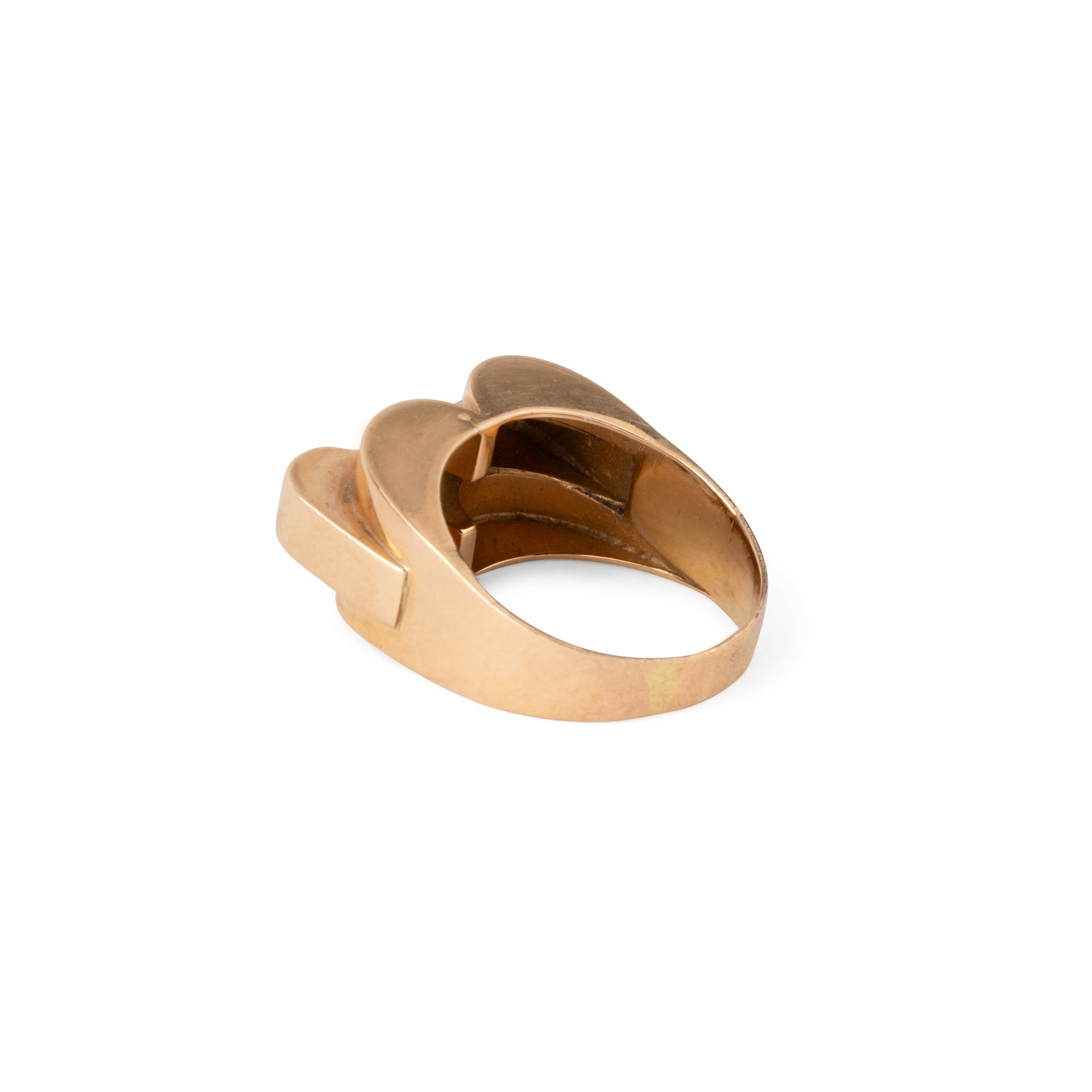 Bague Tank en or jaune et diamants