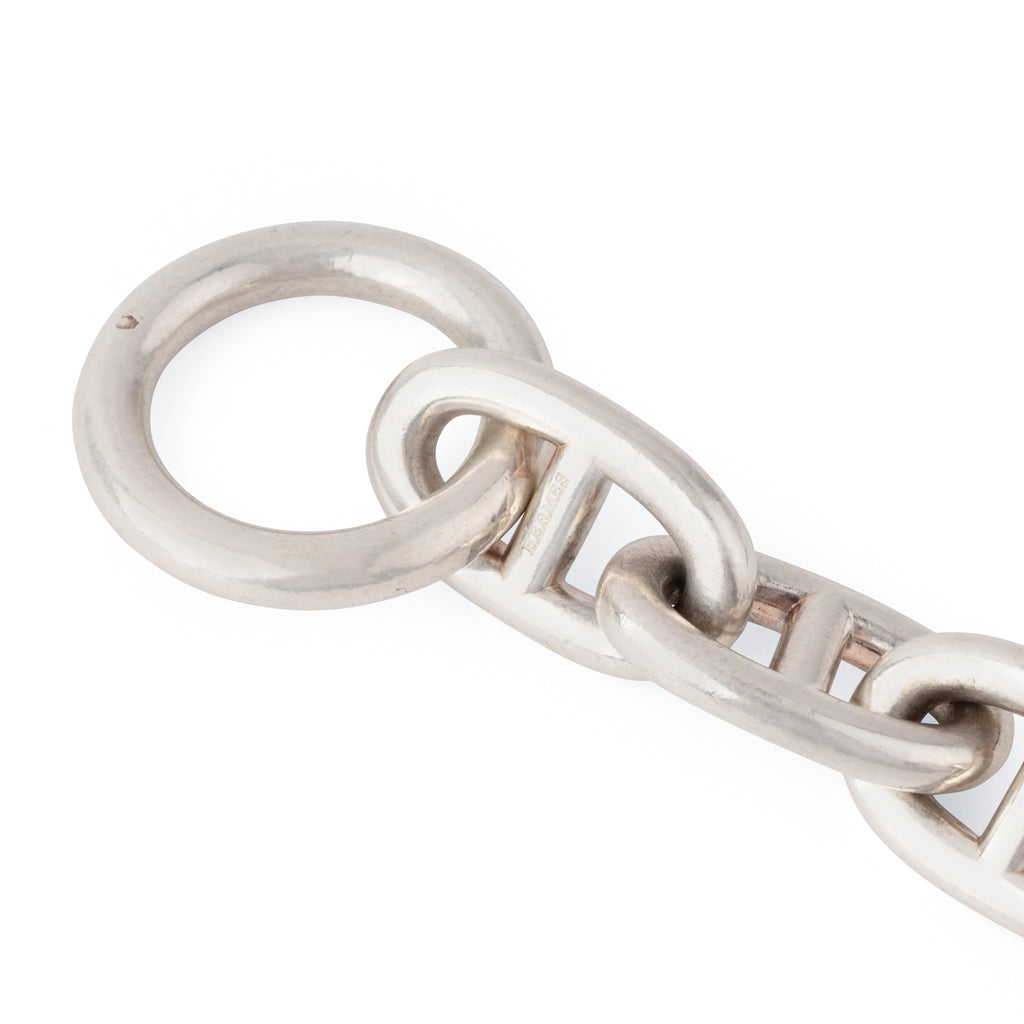 Bracelet en argent de la maison Hermès modèle iconique chaine d'ancre.