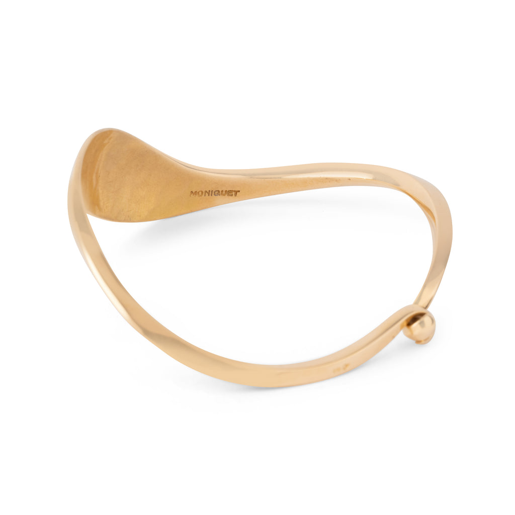Bracelet jonc or jaune ondulé du Créateur Jacque Moniquet