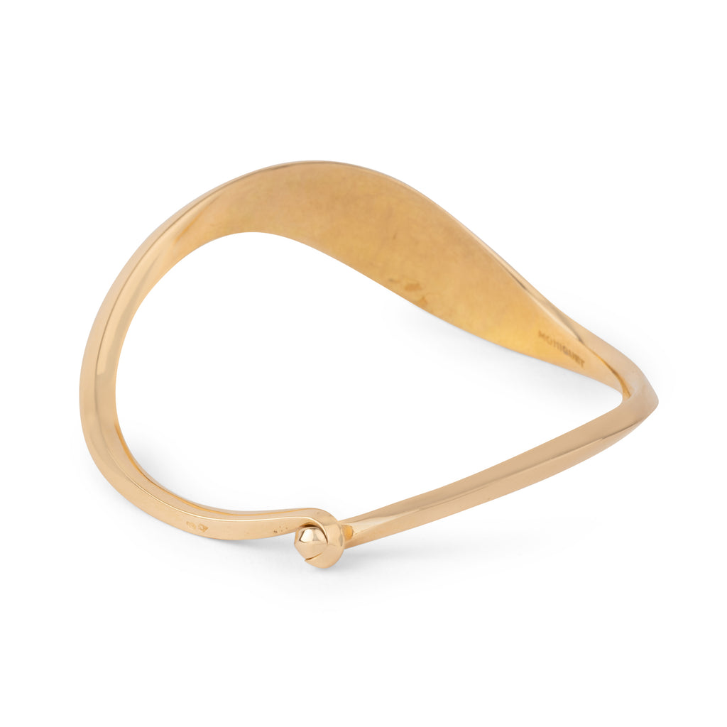 Bracelet jonc or jaune ondulé du Créateur Jacque Moniquet