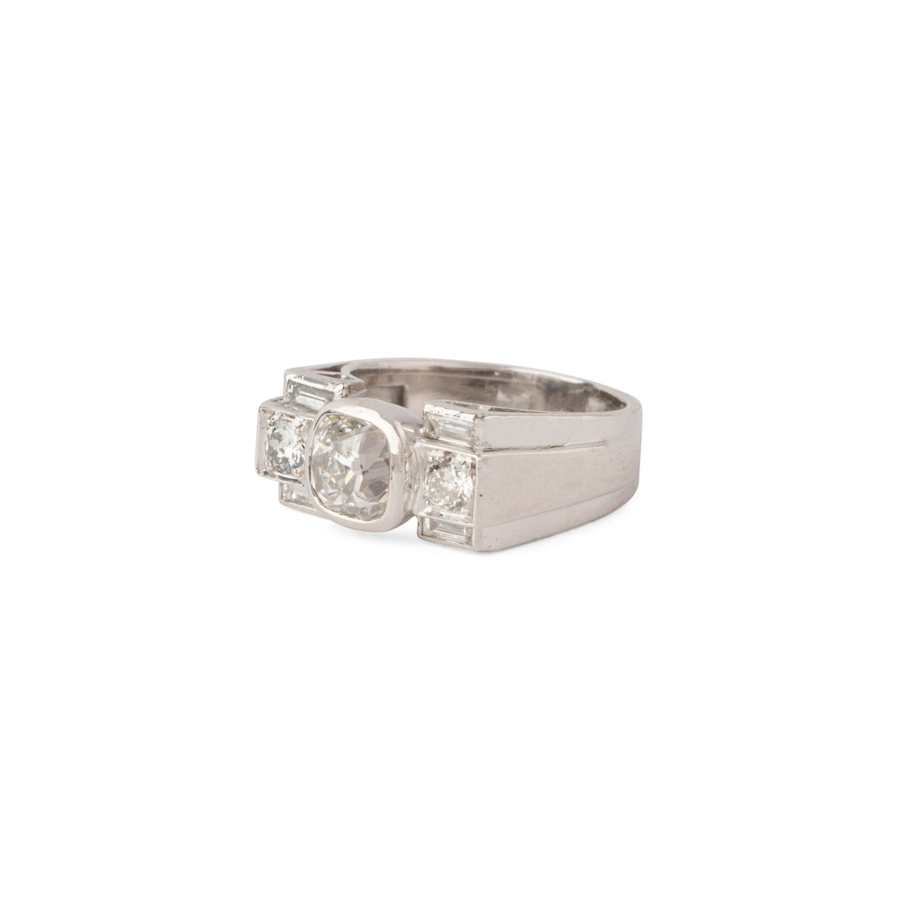 Art Deco platinum and diamond ring