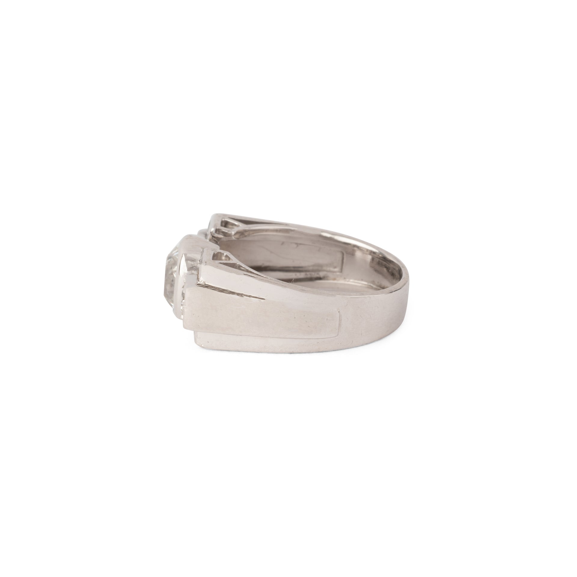 Bague platine Art déco et diamant