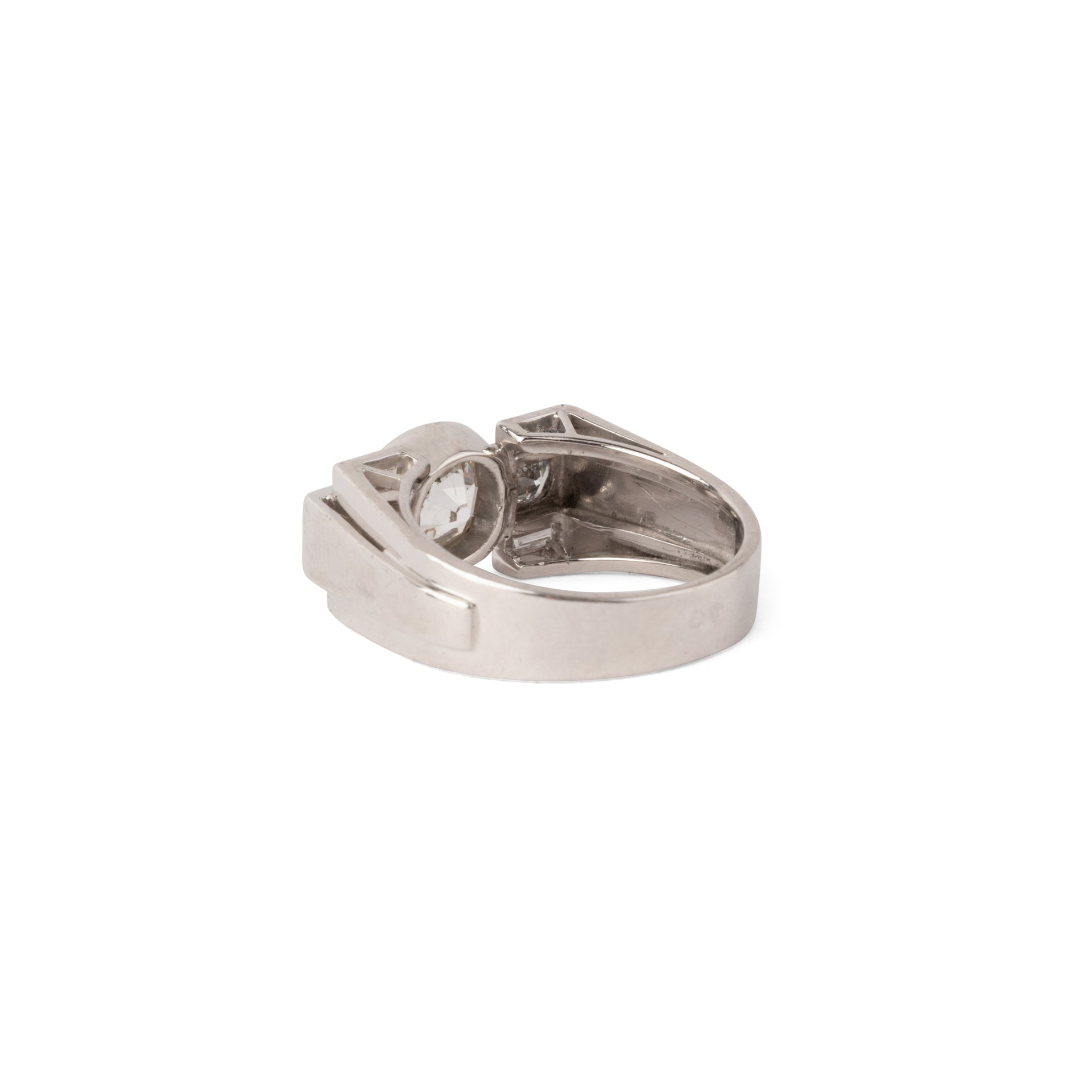 Bague platine Art déco et diamant