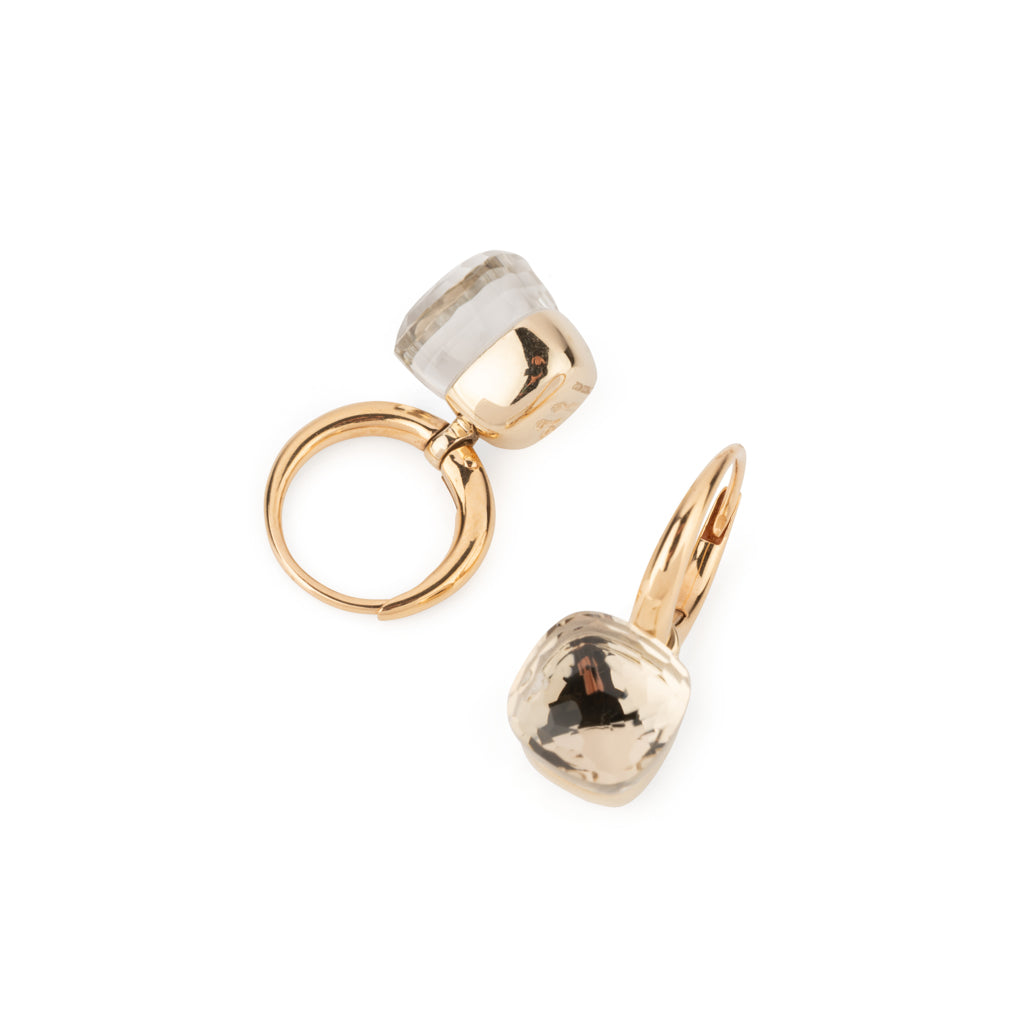 Boucles d'oreilles Pomellato Nudo en or rose et cristal de roche