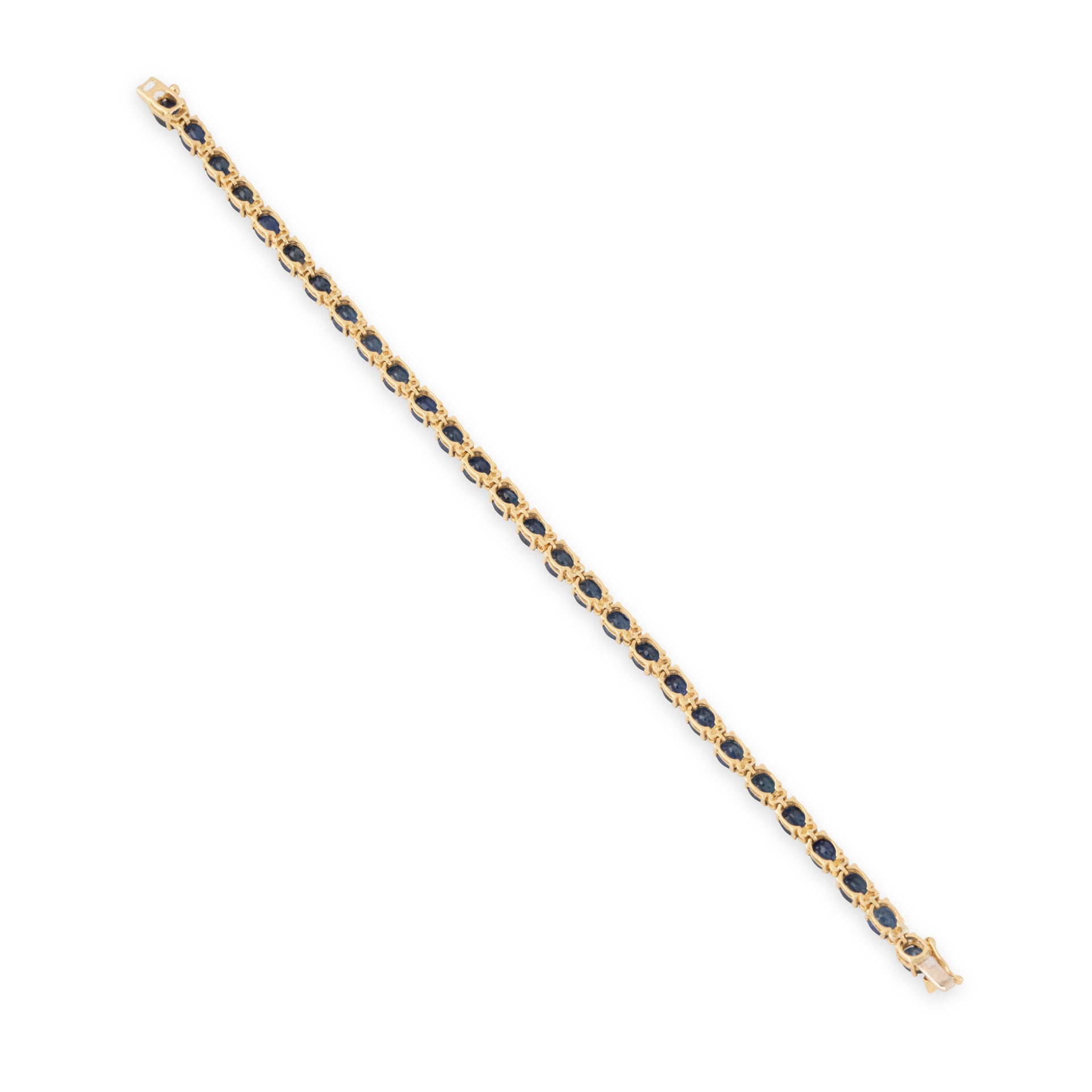 Bracelet or jaune, diamants et saphirs