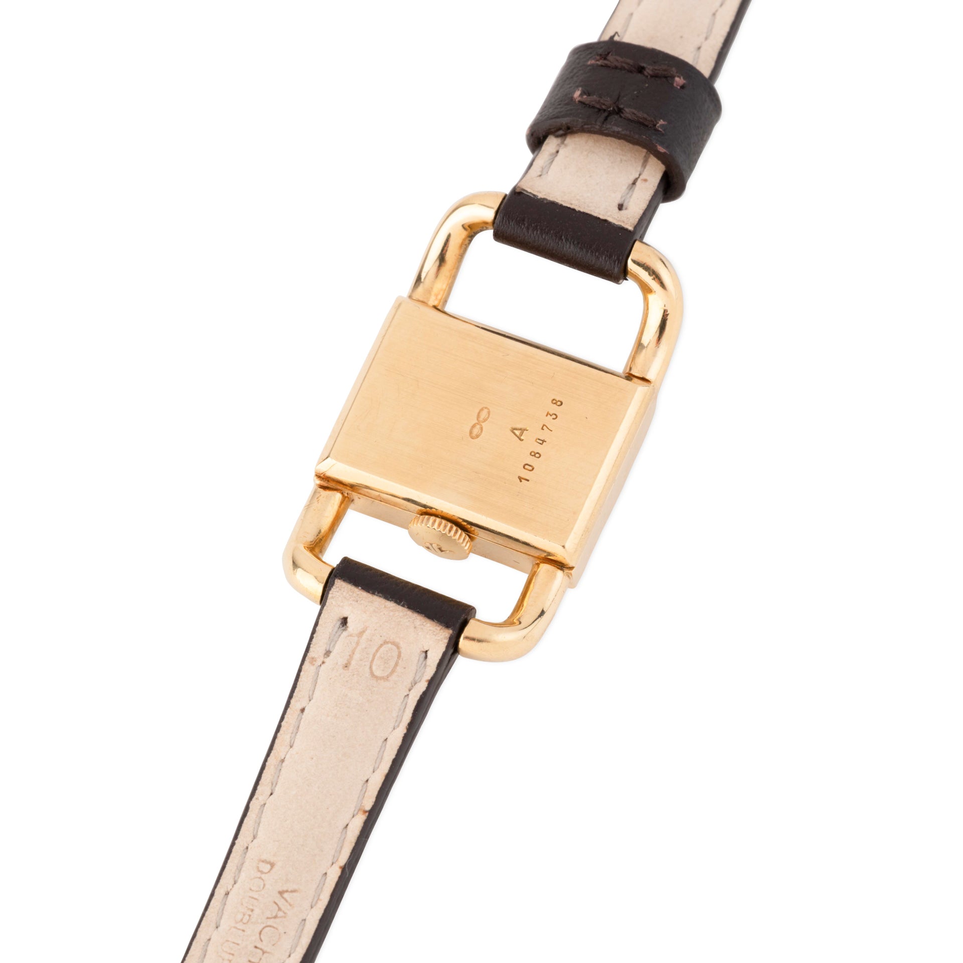 Jaeger-Lecoultre "Etrier" watch in gold and leather