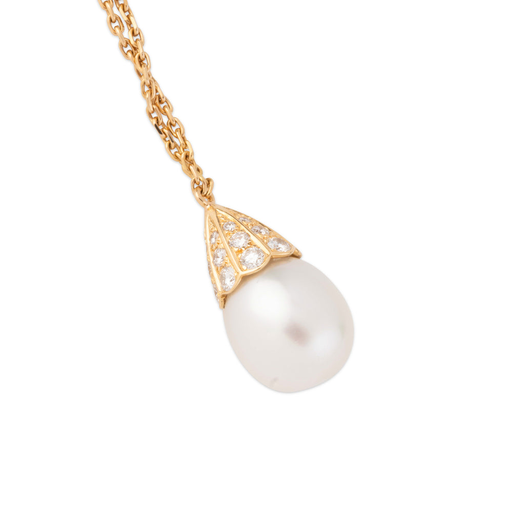 Collier Boucheron avec perle et diamants