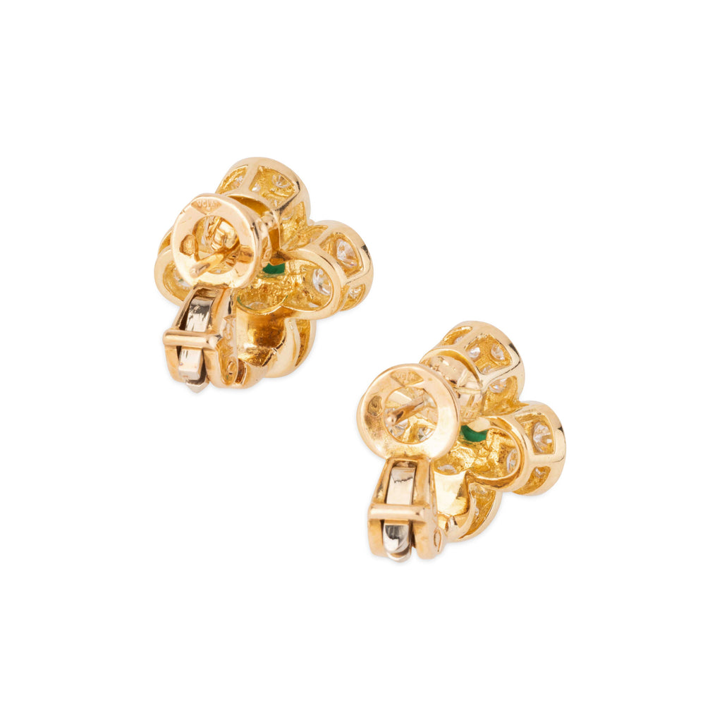 Boucles d'oreilles "Fleurette" Van Clef & Arpels en émeraude et diamants