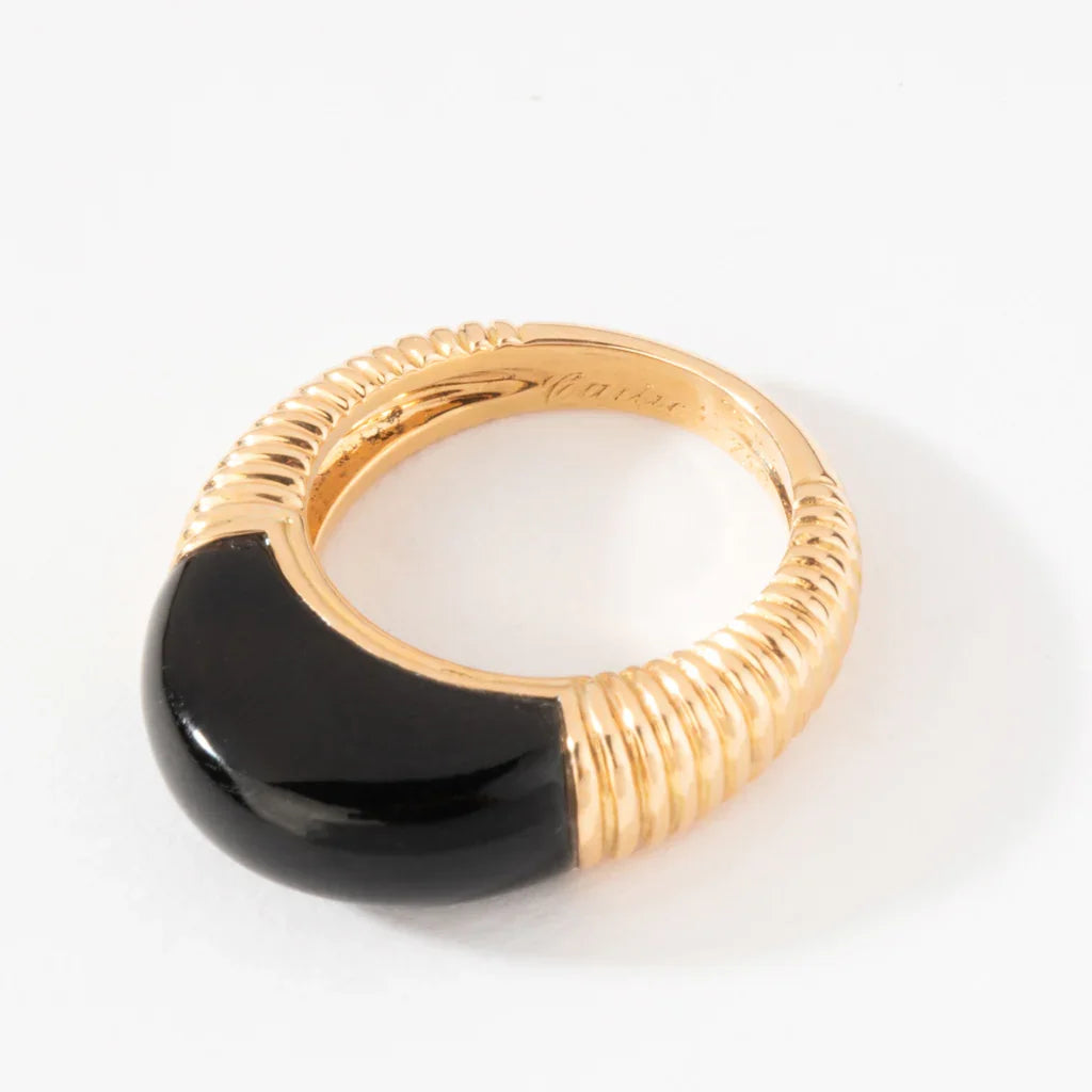 Cartier yellow gold and onyx ring
