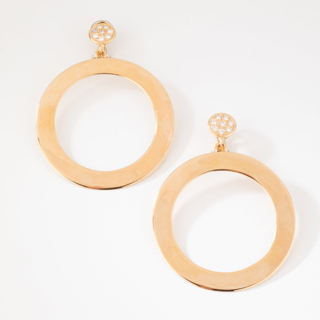 Paire de creole en or et diamant