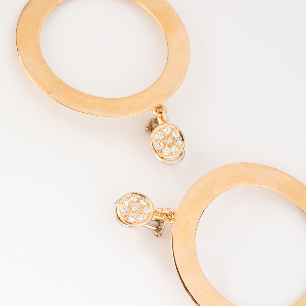 Paire de creole en or et diamant