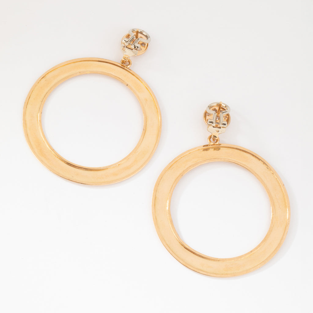 Paire de creole en or et diamant
