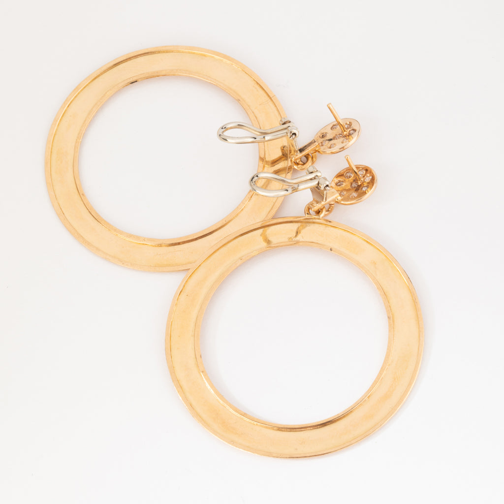 Paire de creole en or et diamant