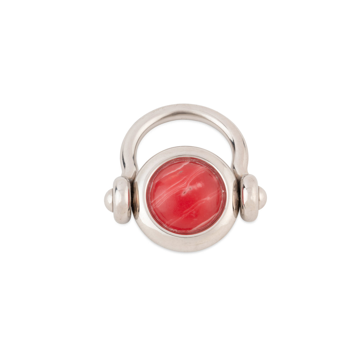 Hermès ring adorned with pink marble
