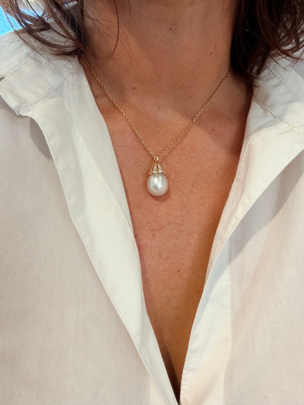 Collier Boucheron avec perle et diamants