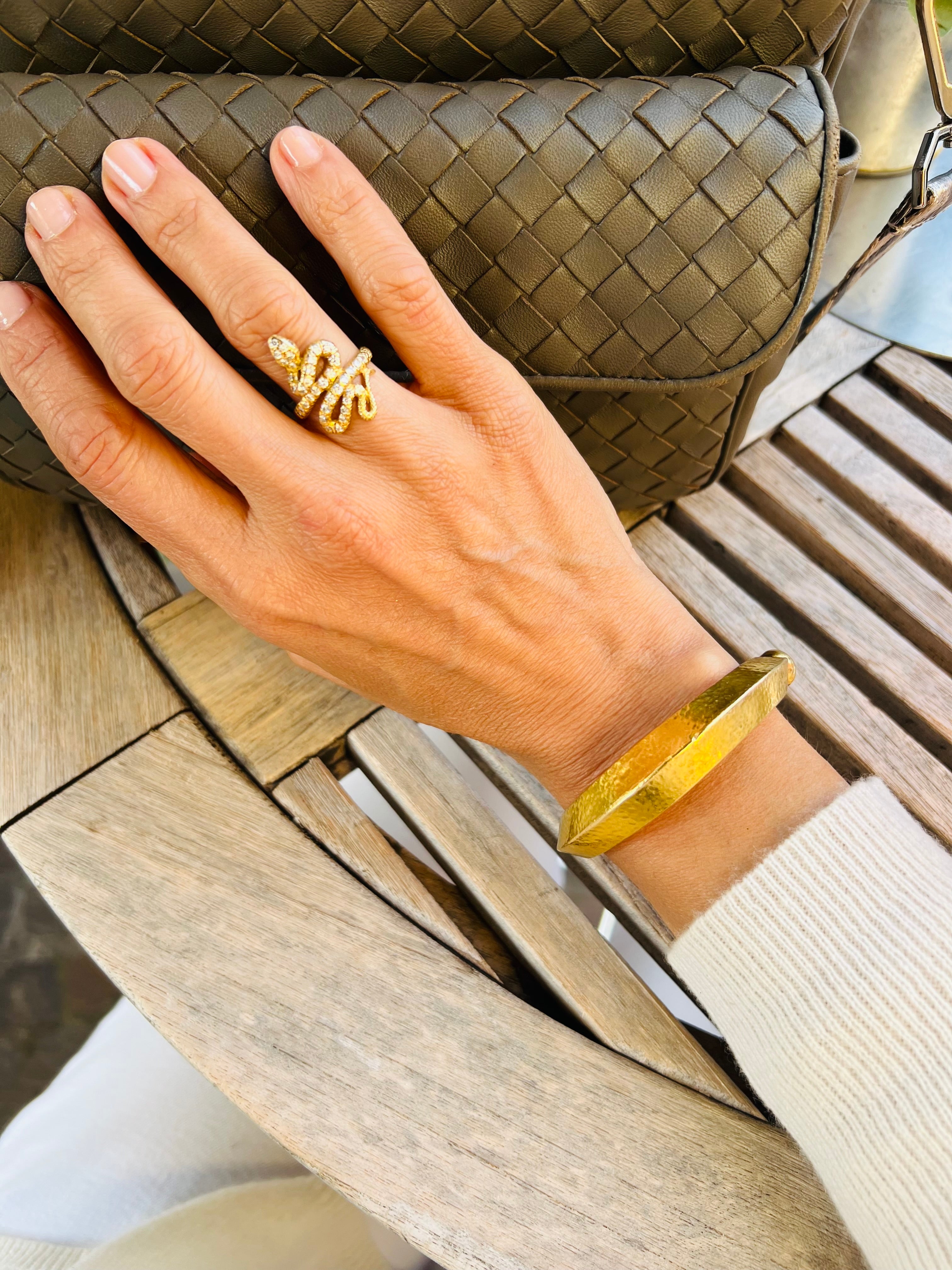 Bague serpent en diamant et or jaune