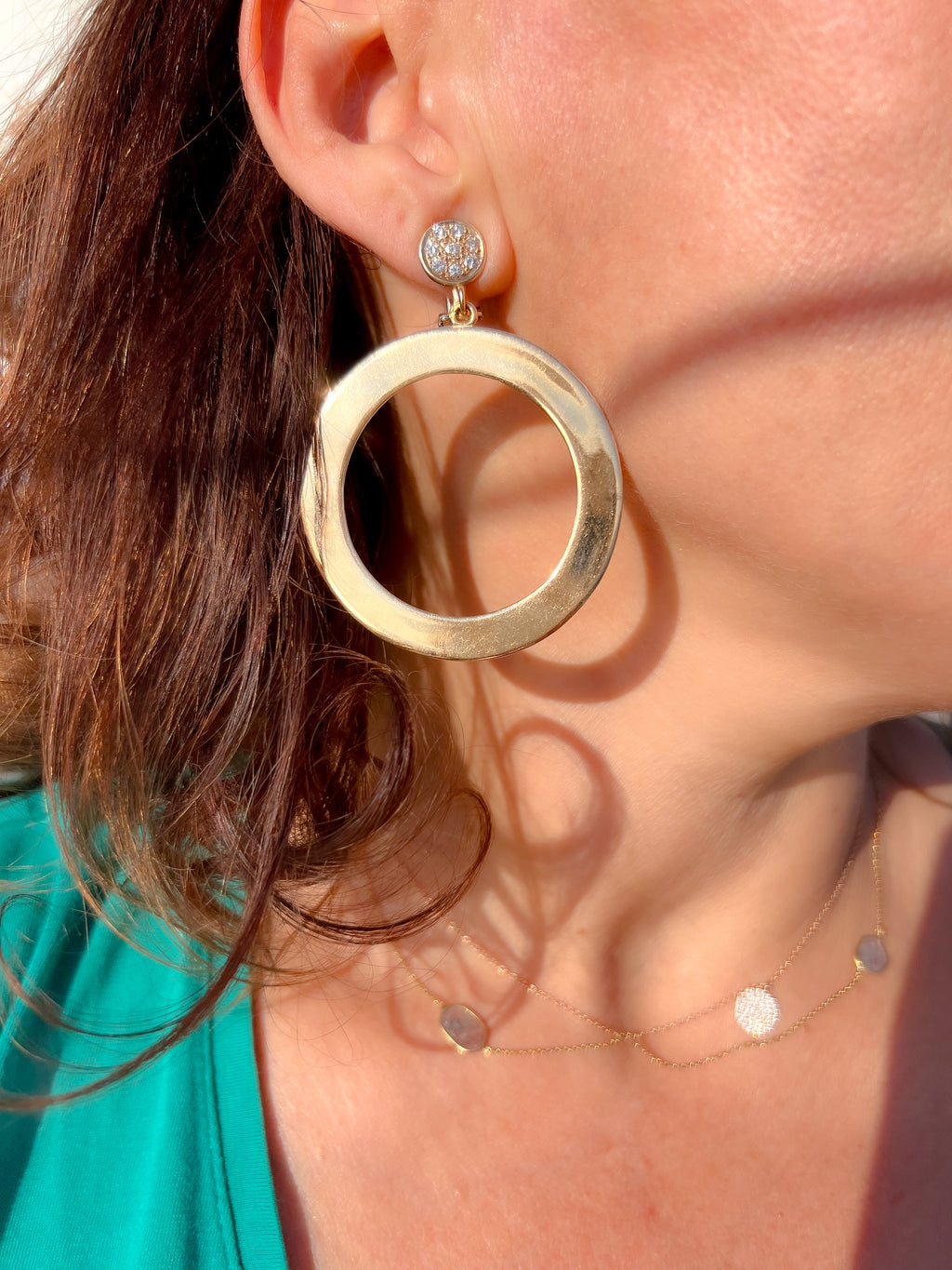 Paire de creole en or et diamant