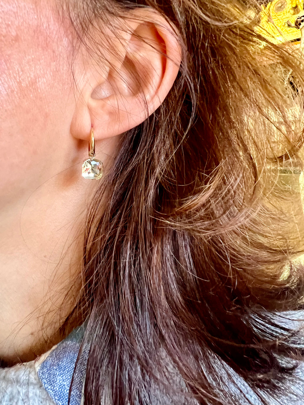 Pomellato Nudo earrings in rose gold and rock crystal