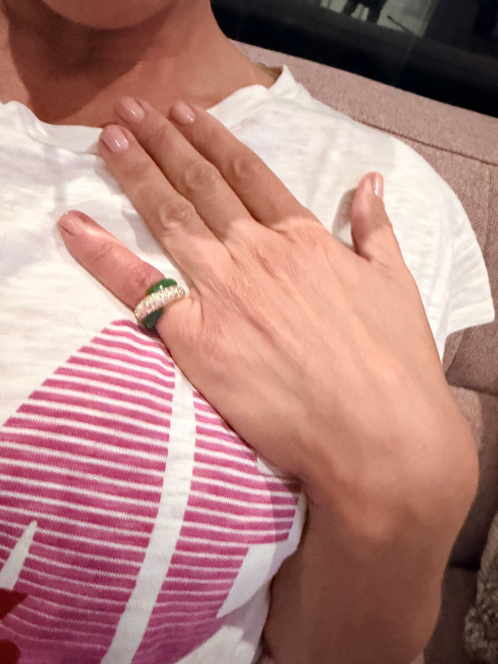 Bague Van Cleef & Arpels en diamants et chrysoprase