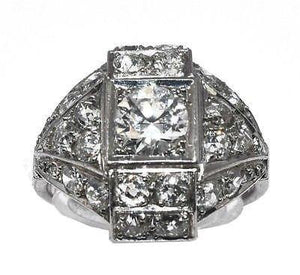Bague des années 30 Art déco en platine - adalgyseboutique