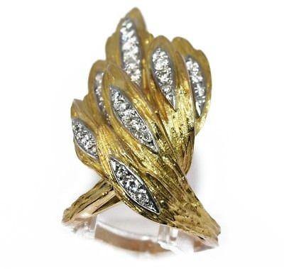 Bague forme feuille années 1970 - adalgyseboutique