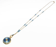 Charger l&#39;image dans la galerie, Montre à gousset or jaune 18kt  émaillée avec sa chaîne datant de 1900-1910 - adalgyseboutique
