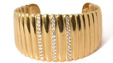 Charger l&#39;image dans la galerie, Large Manchette godronnée Or jaune 18k - adalgyseboutique
