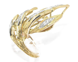 Bague forme feuille années 1970 - adalgyseboutique