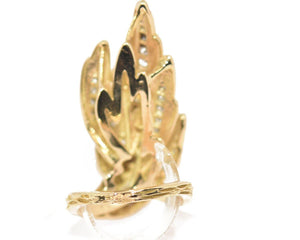 Bague forme feuille années 1970 - adalgyseboutique