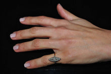 Charger l&#39;image dans la galerie, Bague marquise Napoléon III en  or jaune  et platine - adalgyseboutique
