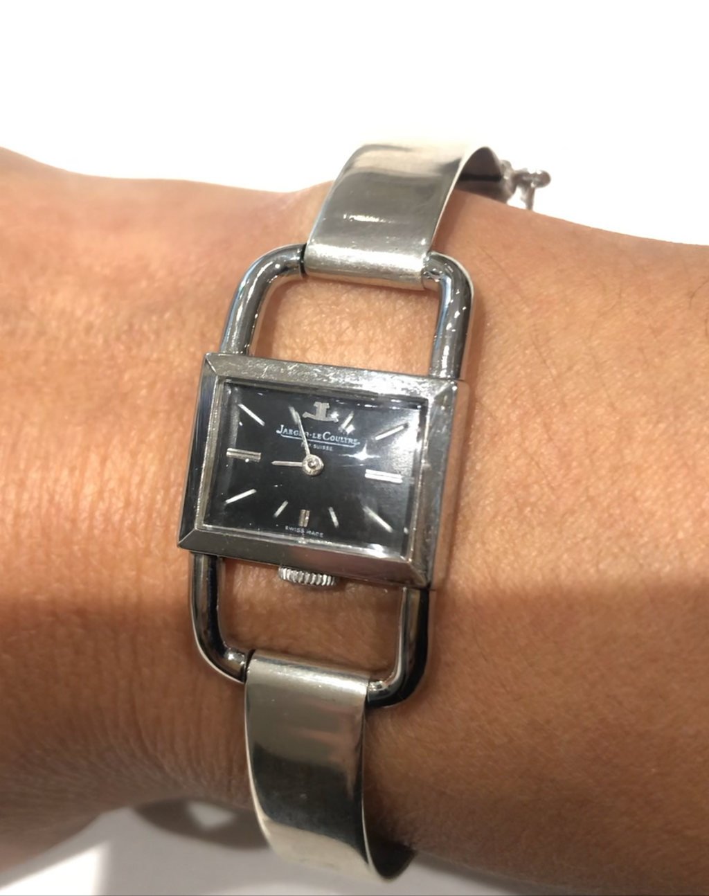 Montre acier Modèle Etrier Jaeger Lecoultre pour la maison Hermès