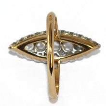 Charger l&#39;image dans la galerie, Bague marquise Napoléon III en  or jaune  et platine - adalgyseboutique
