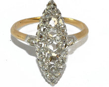 Charger l&#39;image dans la galerie, Bague marquise Napoléon III en  or jaune  et platine - adalgyseboutique
