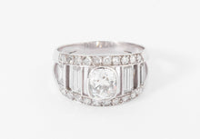 Charger l&#39;image dans la galerie, Bague en diamant et platine forme bandeau
