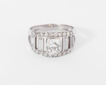 Charger l&#39;image dans la galerie, Bague en diamant et platine forme bandeau
