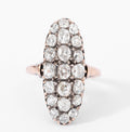 Bague marquise Napoléon III diamant taille ancienne